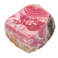 A Polished Chunk of Rhodochrosite With Delicate Pink Isolated on Transparent Background