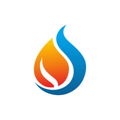 abstract vector logo design template modern illustration symbol simple logo icon water and fire