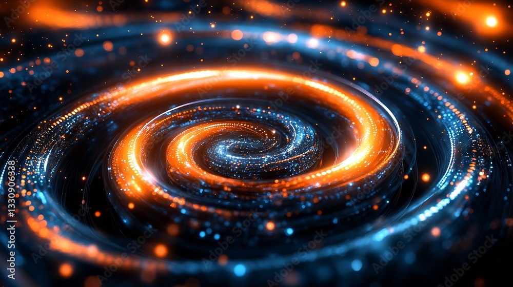 Fototapete Enthralling Visual of Swirling Light Patterns Evoking a Sense of Depth and Motion : Generative AI