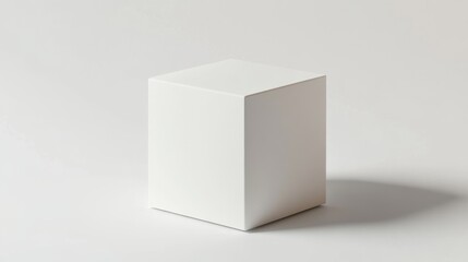 Minimalistic white cube on neutral background for modern design