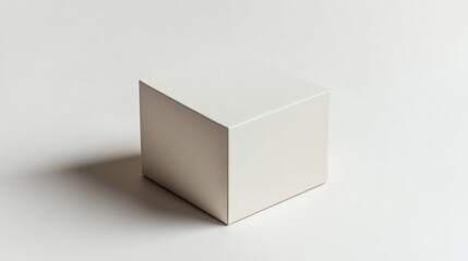 Minimalist white cube on smooth surface for modern design and abstract concepts