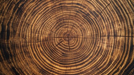 Fototapeta premium Close-up of tree rings showcasing natural wood texture for nature and environmental design themes