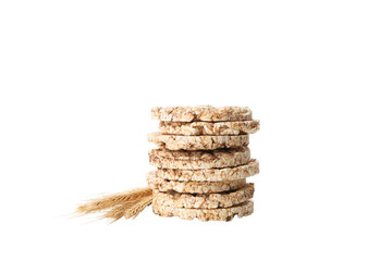 PNG, diet rice bread, isolated on white background.