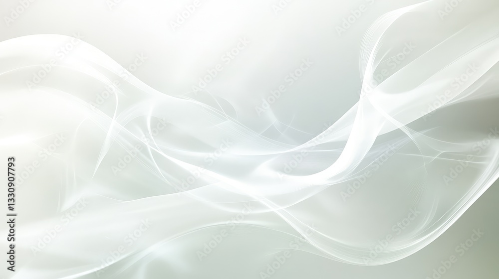 Poster abstract white glowing lines forming a soft wave on a light background, creating a modern and minima