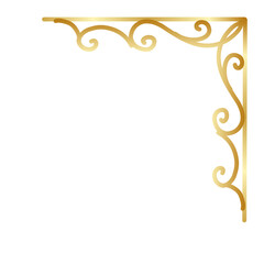 Luxury gold corner illustration for wedding card ornament 