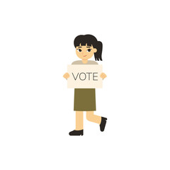 Democracy Character Activity 2 Woman Holding Vote Sign