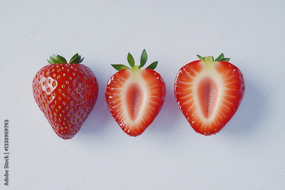 Aufkleber Stunning assortment of strawberries displaying vibrant colors and textures against a soft background : Generative AI