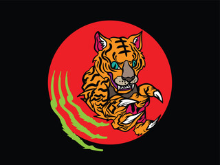 mad cat illustration with japanese style for kaijune event