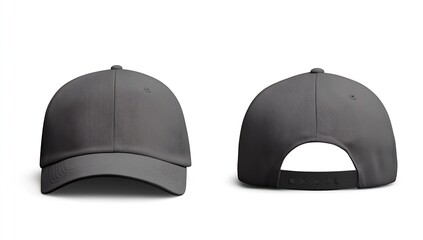 Stylish gray baseball cap showcasing modern design with features for outdoor activities : Generative AI