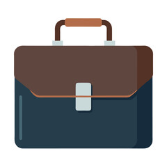 Vector icon of a black business briefcase with handle and lock, symbolizing office, travel, and professional use
