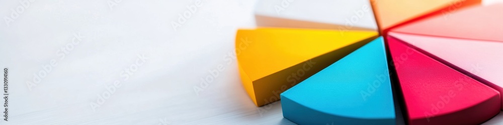 Poster vibrant data-driven investment strategy multicolor pie chart visualizing global market allocation fo
