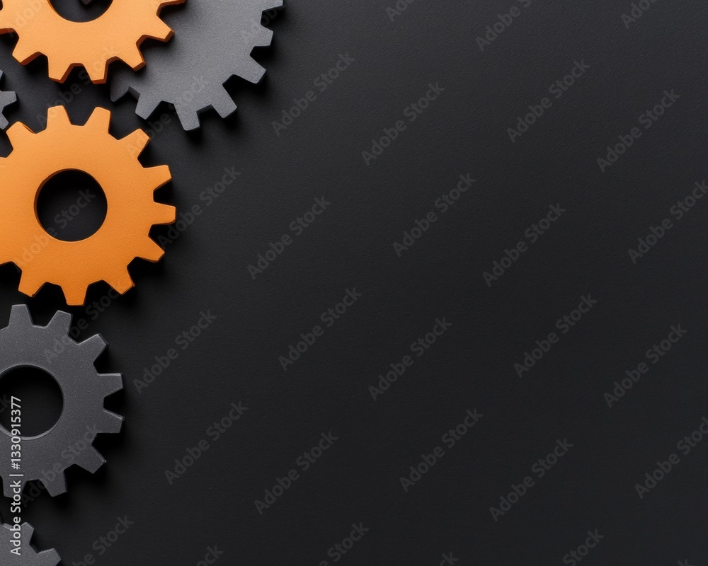 Aufkleber Hyper-Precision Business Synergy AI-Powered Workflow Optimization Through Interlocking Technological Gears - Next-Gen Operational Efficiency Visualized
