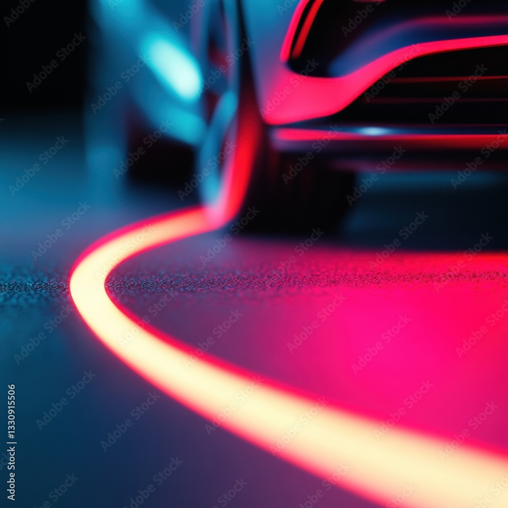 Poster Cybernetic Mobility Frontier Next-Gen Automotive Design Exploring Luminescent Sensor Technologies and Immersive Neon-Chromatic Visual Narratives of Autonomous Transportation