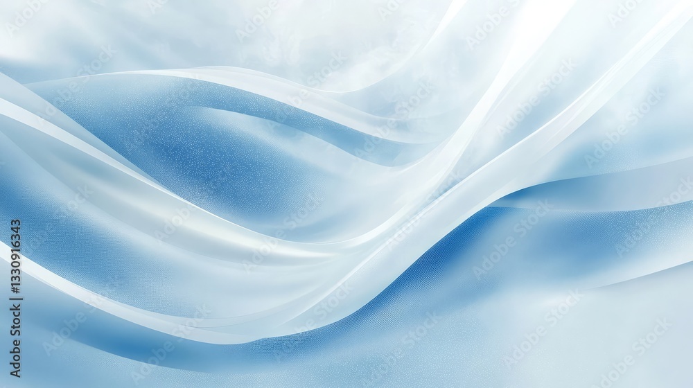 Poster light blue and white abstract wave pattern creating a modern and futuristic background with copy spa