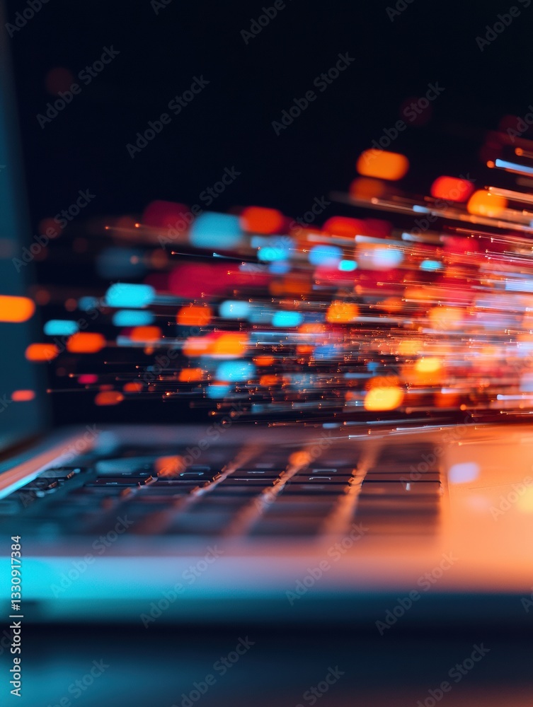 Fototapete Quantum Digital Flow Immersive Tech Visualization of Cloud Computing Dynamics, Next-Gen Data Transformation and Innovative Workspace Performance