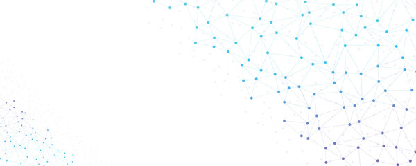 Abstract plexus background with connecting dots and lines. Global communication network connection concept. Template for science and technology presentation