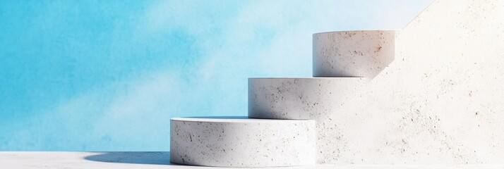 Minimalist Success Gradient Architectural Concrete Podium Series Showcasing Hierarchical Achievement in Modern Brand Storytelling Landscapes