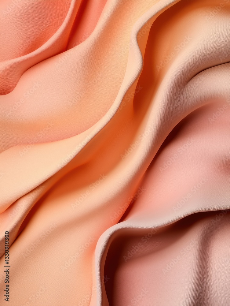 Poster Soft Curve Minimalism Organic Peach Silk Texture Exploring Abstract Design - Contemporary Aesthetic Fabric Flow for Digital Creative Platforms