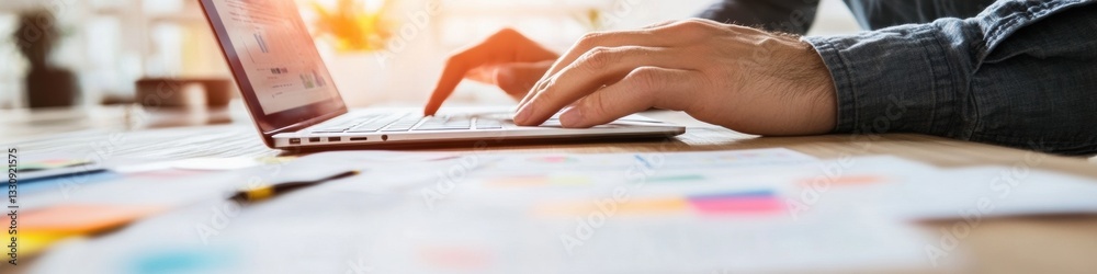 Leinwandbilder Hybrid Workspace Optimization Minimalist Digital Workflow with Ergonomic Design - Next-Gen Remote Productivity Solutions for Modern Professionals