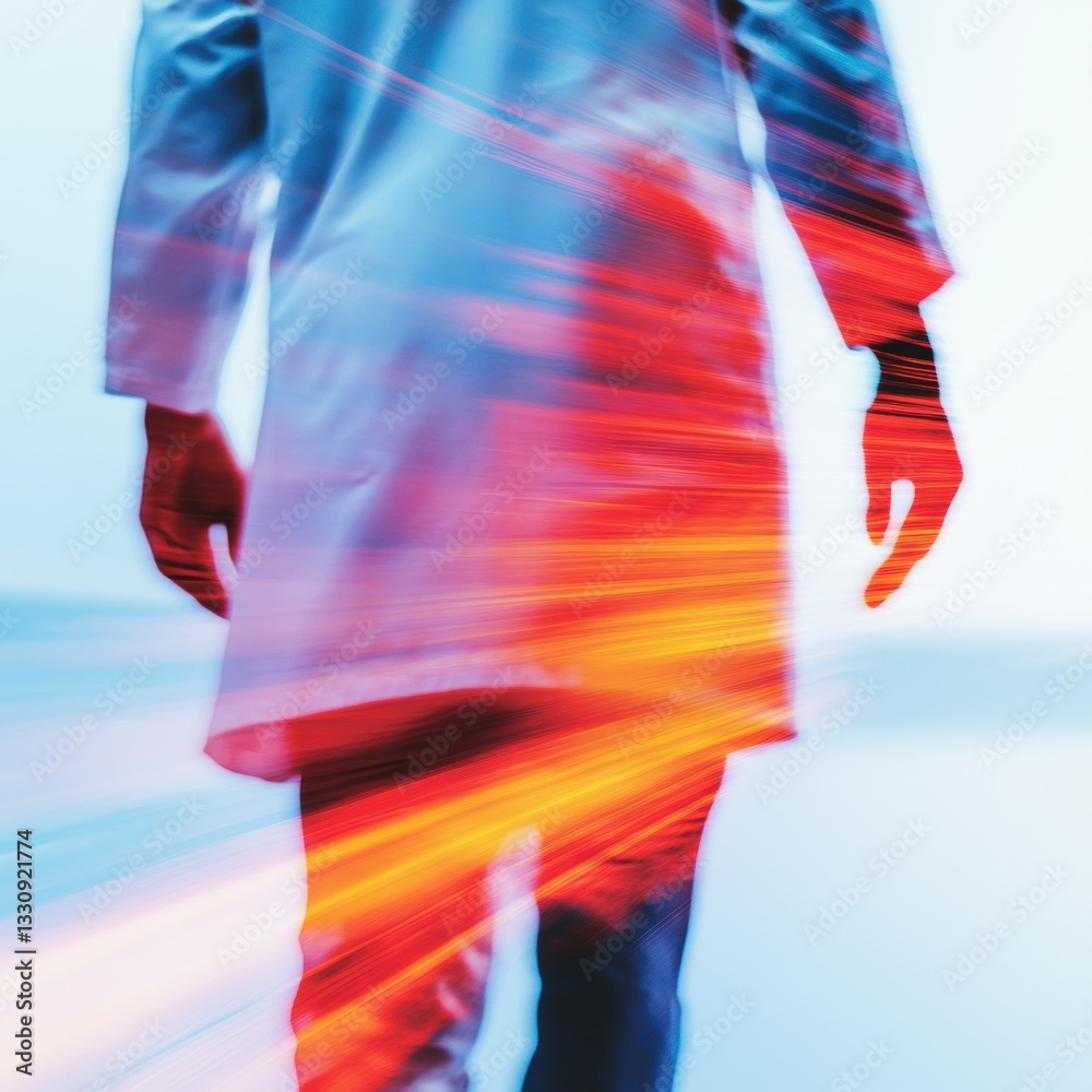Poster quantum healthcare dynamics blurred motion energy in medical innovation - transformative professiona