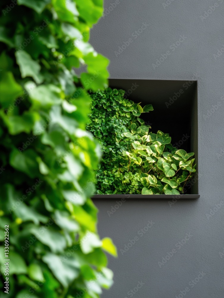 Poster urban green revolution minimalist vertical garden design transforming architectural spaces with inno