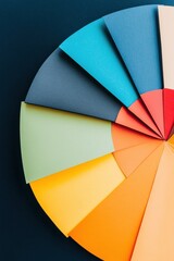 Obraz premium Geometric Color Wheel Design Modern Data Visualization Aesthetic for Analytics, Branding, and Creative Trend Forecasting in Digital Marketing Landscapes