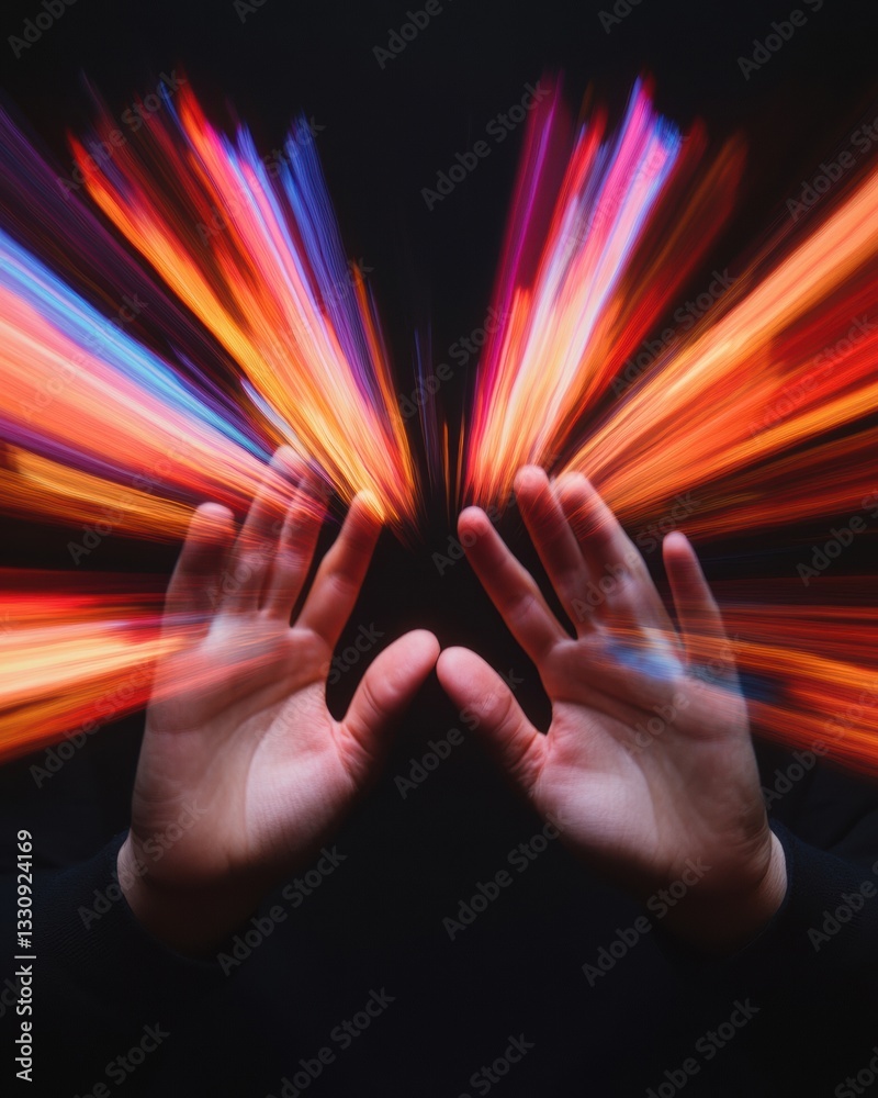 Poster Dynamic Kinetic Energy Immersive Sensory Interaction with Luminescent Digital Motion Visualization - Next-Gen Creative Technology Experience for Innovative Design Professionals