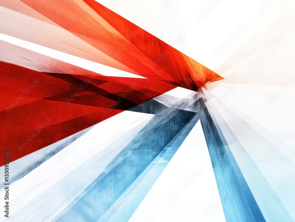 Aufkleber Dynamic Financial Volatility Visualization Abstract Geometric Market Trend Analysis with Red and Blue Fractional Momentum Indicators for Digital Economic Insights