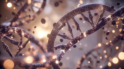 Fototapeta premium Stunning Close up of DNA Double Helix Science Genetics Biology Research