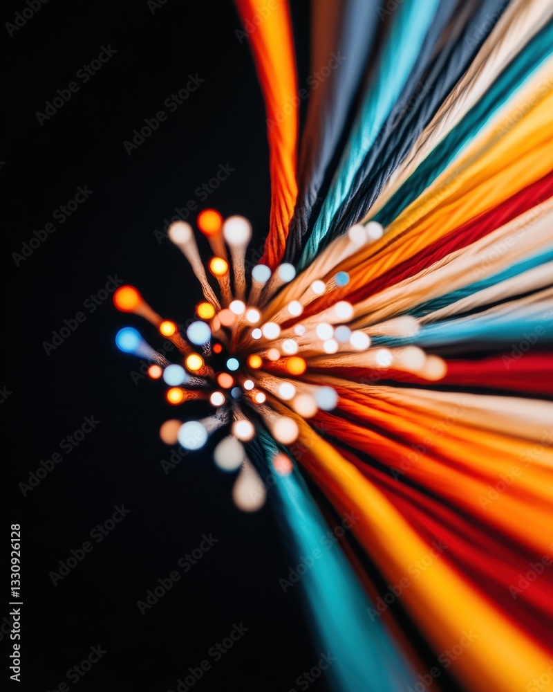 Aufkleber Hyper-Dynamic Data Flow Immersive Streaming Analytics Visualization with Radial Burst Momentum - Next-Gen Digital Transformation Insights