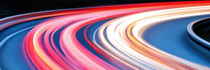 Hyperkinetic Urban Mobility AI-Powered Infrastructure Visualization with Prismatic Light Trails - Future of Smart City Transportation Design