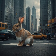 Write a short story about a rabbit who gets lost in a big city.