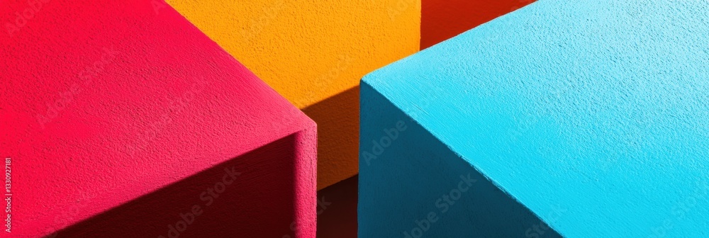 Aufkleber Geometric Color Block Minimalism Vibrant Abstract Design Showcasing Bold Digital Aesthetics in Contemporary Visual Branding and Creative Strategy Visualization