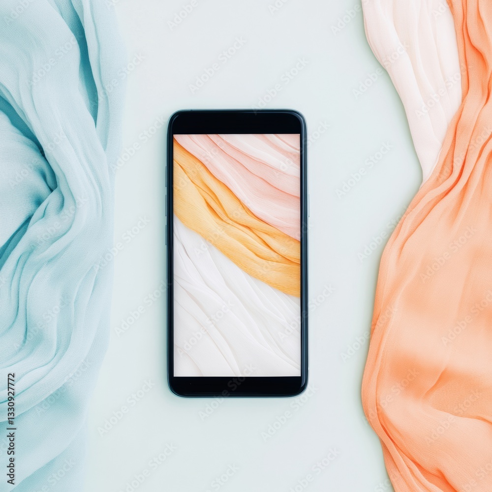 Leinwandbilder Minimalist Digital Flow Soft Pastel Smartphone Interface Design with Fluid Color Gradients - Modern UX Aesthetic for Creative Tech Branding