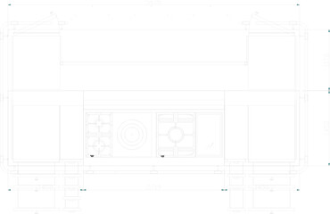 vector illustration sketch design of modern classic vintage kitchen set for cooking food