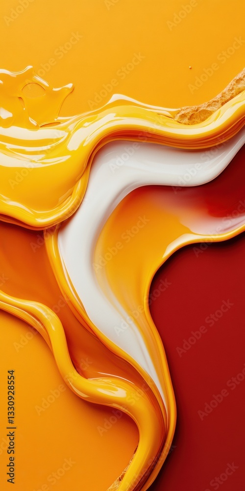 Poster liquid gold design dynamic fluid art texture exploring sensory minimalism and immersive visual brand