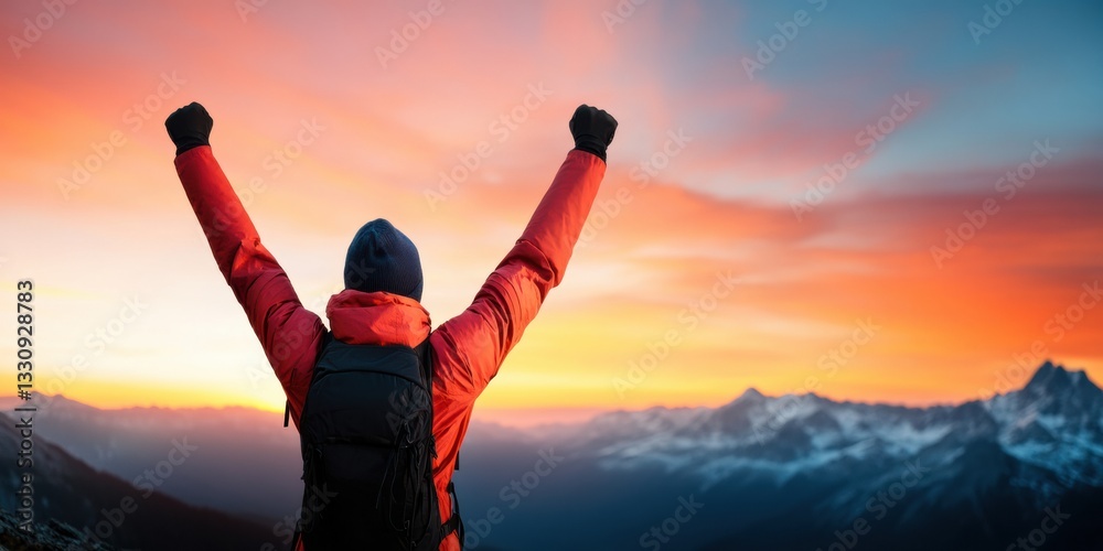 Poster next-gen leadership empowerment millennial peak performance visualization with transformative mounta