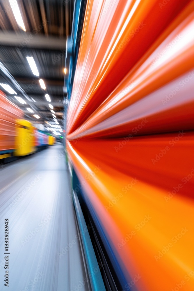 Leinwandbilder dynamic logistics velocity high-speed blurred motion capturing cutting-edge warehouse automation and