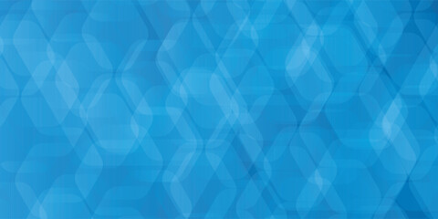 Obraz premium Modern abstract blue background with glowing geometric lines. Blue gradient hexagon shape design. Vector illustration, eps10.