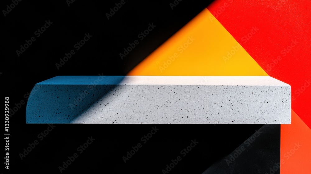 Aufkleber Minimalist Concrete Design Bold Geometric Color Block Surface with Textural Aggregate Showcasing Modern Material Innovation in Industrial Aesthetic