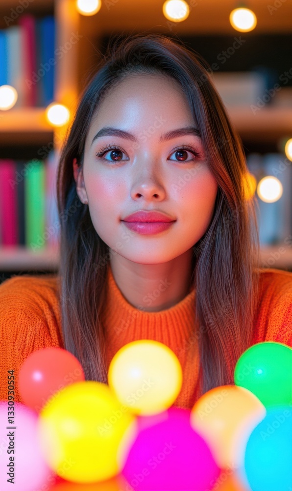 Poster mindful productivity aesthetics gen z study motivation with colorful soft focus lighting - empowerin