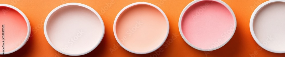 Aufkleber Gradient Color Palette Design Minimalist Ceramic Plates Showcasing Soft Ombre Transitions - Creative Color Theory and Modern Visual Merchandising Trends