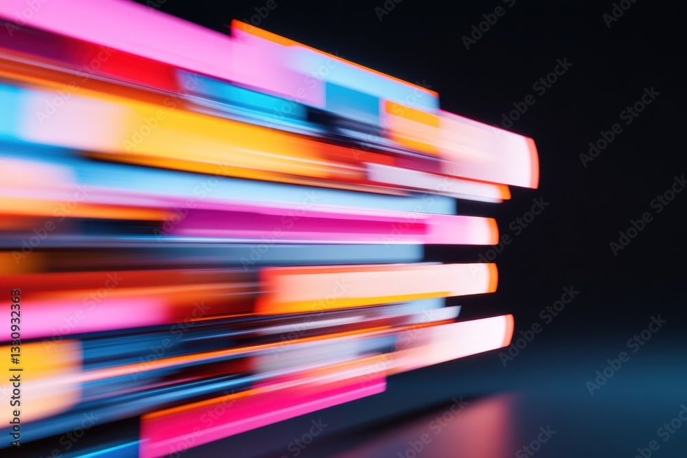 Poster Dynamic Digital Velocity Vibrant Motion Blur Abstract Showcasing Next-Gen Design Trends in Tech Innovation, Creative Visual Communication