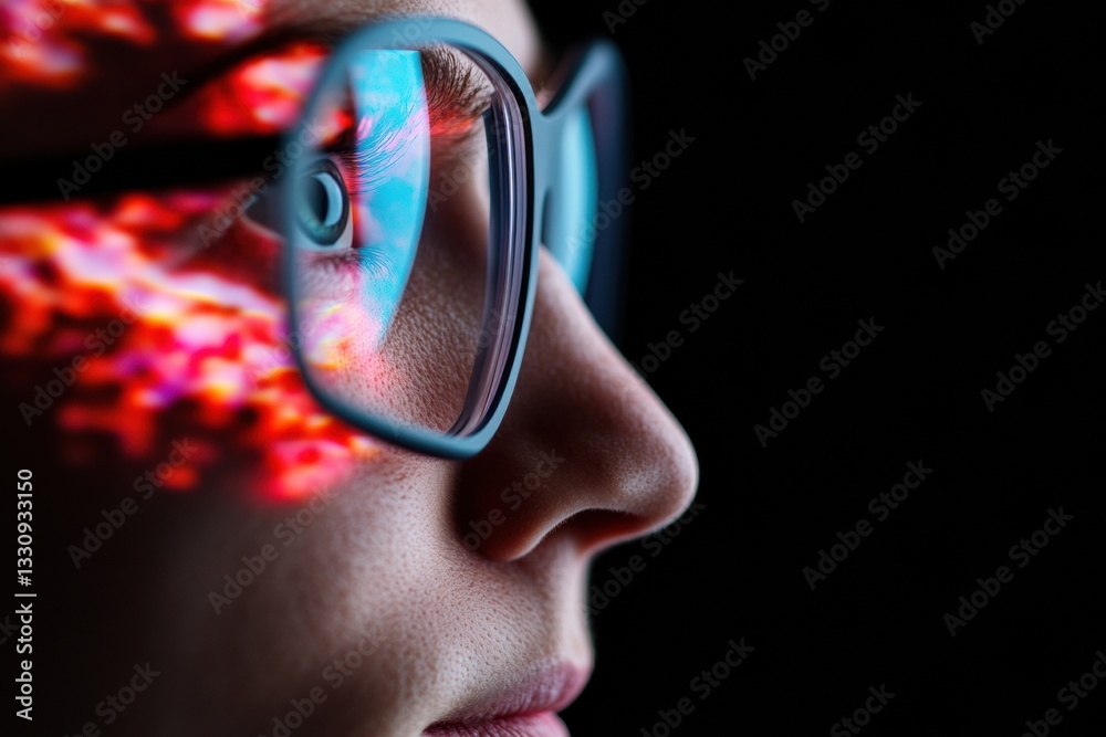 Fototapete Immersive XR Experience Futuristic Mixed Reality Interface with Cinematic Cyberpunk Reflection - Next-Gen Tech Visualization for Digital Innovation Storytelling