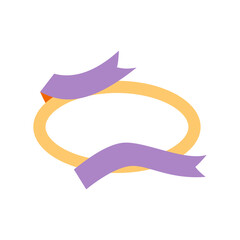 simple decorative circle with ribbon