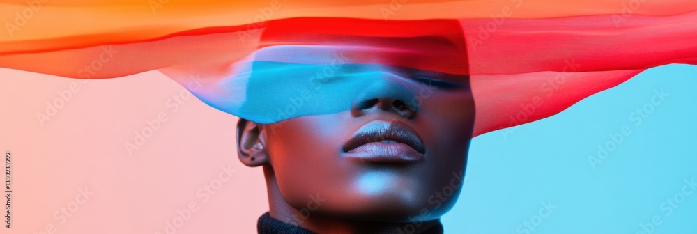 Poster immersive digital experience cutting-edge vr aesthetic with neon color gradient - next-gen tech visu