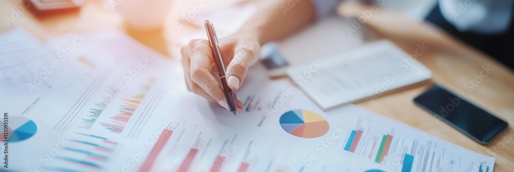 Leinwandbilder Minimalist Data Analytics Millennial Professional Exploring Interactive Business Reports with Strategic Digital Visualization for Next-Gen Workplace Performance