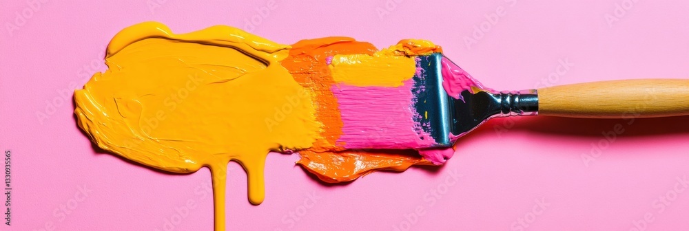 Aufkleber Vibrant Creative Expression Bold Pop Art Paint Roller Technique in Dynamic Color Fusion - Trendsetting Design and Marketing Visual Innovation