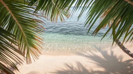 Tropical Beach Paradise  Palm Trees  Azure Water  Golden Sand