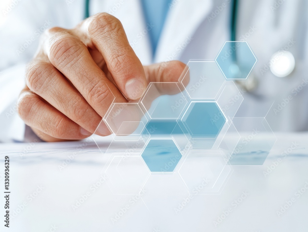Aufkleber futuristic healthcare innovation holographic medical interface showcasing ai-driven diagnostic techn